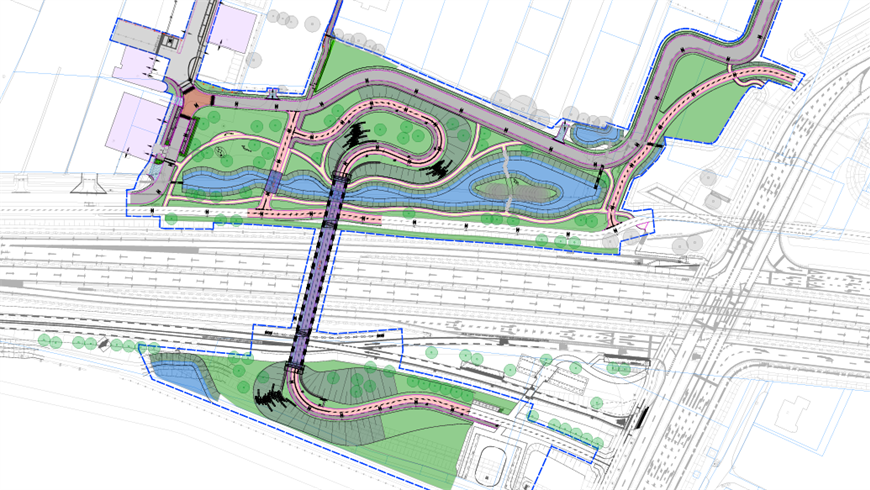 Parkzone bij het Achterwegviaduct | R-net busbaan