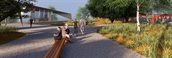 Impressie fietsenstalling bij de nieuwe bushalte Duinvallei