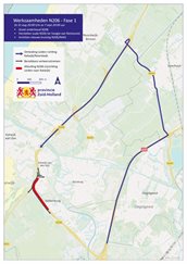 Omleidingsroute fase 1 van 31 aug 20.00 uur tot 7 sept 20.00 uur
