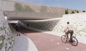 Artist impression fietstunnel onder N206 Duinvallei Katwijk
