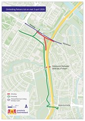 Omleidingskaartje fietsers tot 3 april