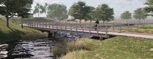 Nieuwe fietsbrug over de Zandsloot